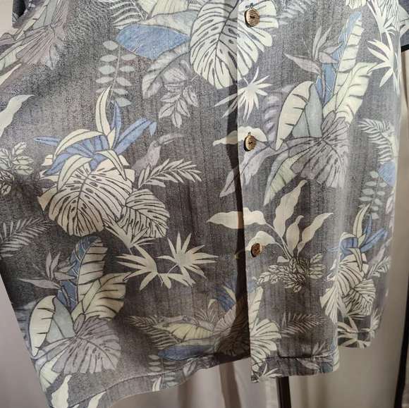 Tommy Bahama Shirt+Cap, Men SILK Short Sleeve Tropical Bttn Down,Collar, Pckt, L - Picture 16 of 16